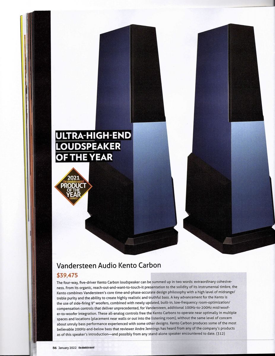 Vandersteen Receives Ultra-High-End Loudspeaker of the Year